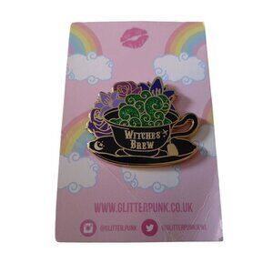 Glitter Punk Witches Brew Multicolored Pin Halloween Enamel NEW
